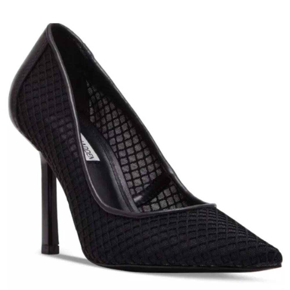 Steve Madden Classie Heel In Black Mesh New Size - image 1
